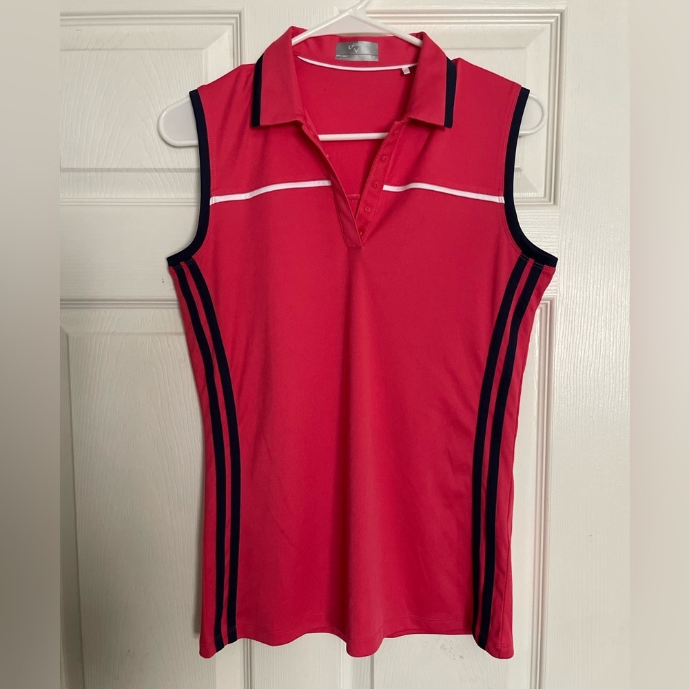 Callaway Women's Pink and Black Sleeveless Tank Top Size Small Opti-Dri